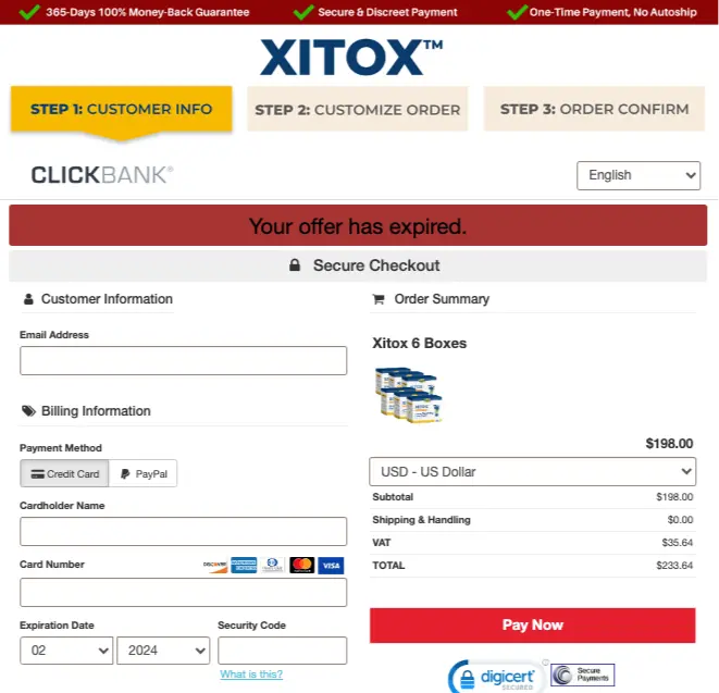 xitox order